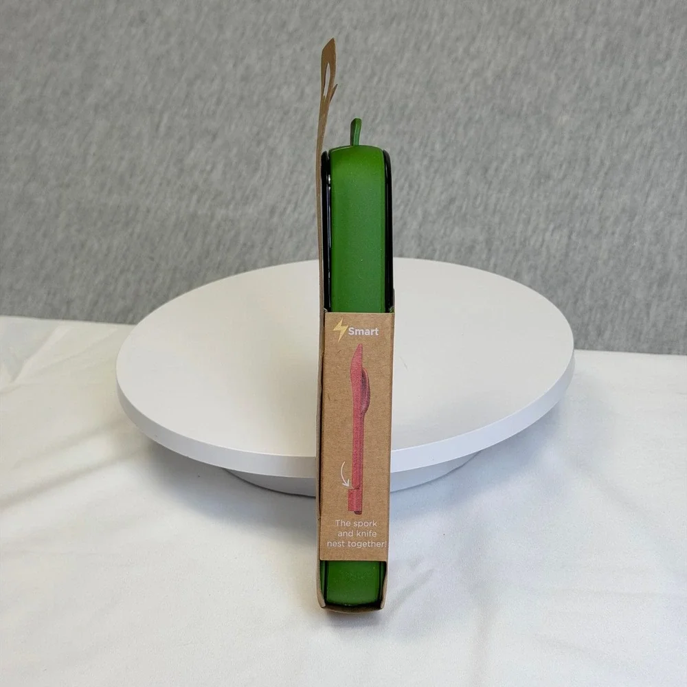 Beanto Cutlery Reusable Travel Set Green Knife Spork Chopsticks Case BPA Free